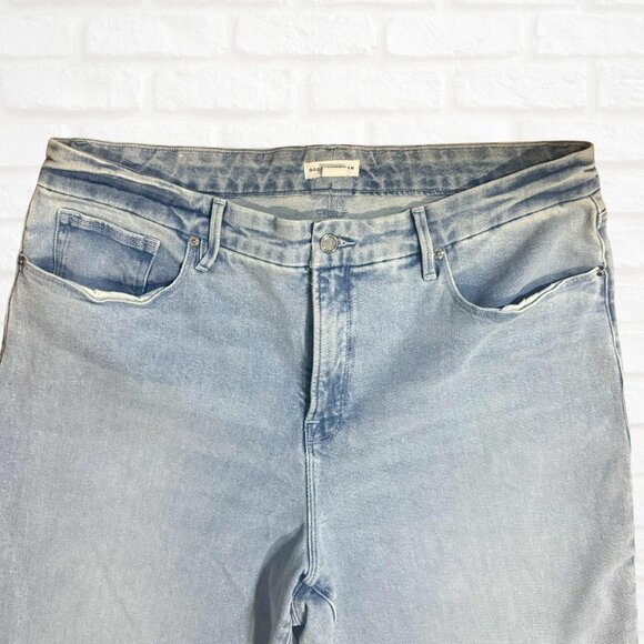 Good American Good Waist Palazzo Jeans Light Blue Size 16 Plus Wide Leg HighRise - Picture 11 of 11